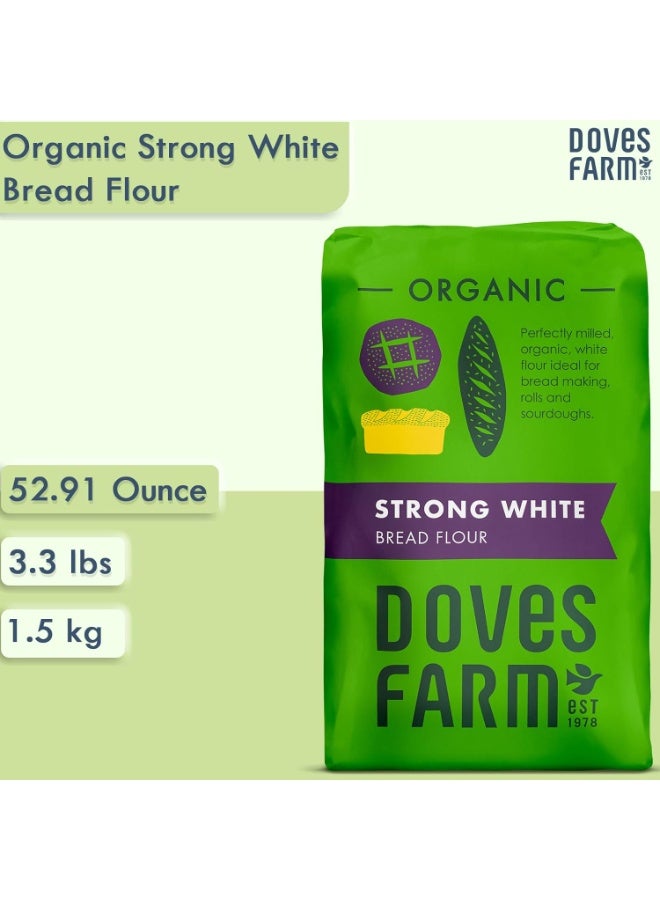 Doves farm Organic Strong White Bread Flour Ideal For Bread Making Rolls & Sourdoughs 1.5Kg - Image 5